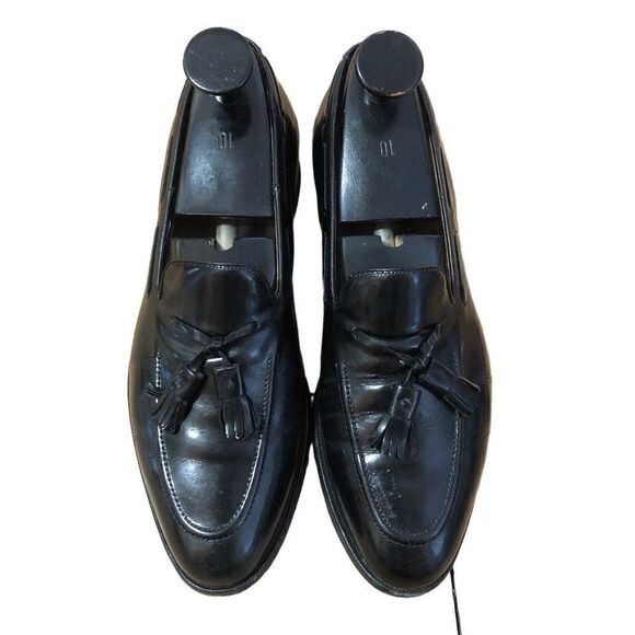 Johnston & Murphy Heritage Mens 10 Brown Leather Loafers Shoes Tassle VTG 67366 main image 4